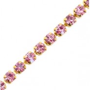 Metall Strass cupchain Kette 3mm Hawthorn rose-gold